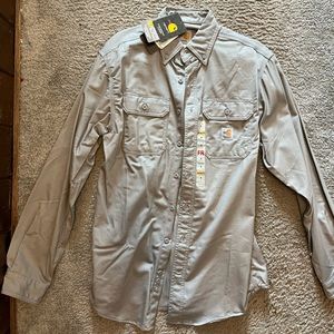 Carhartt FR original fit gray button down
